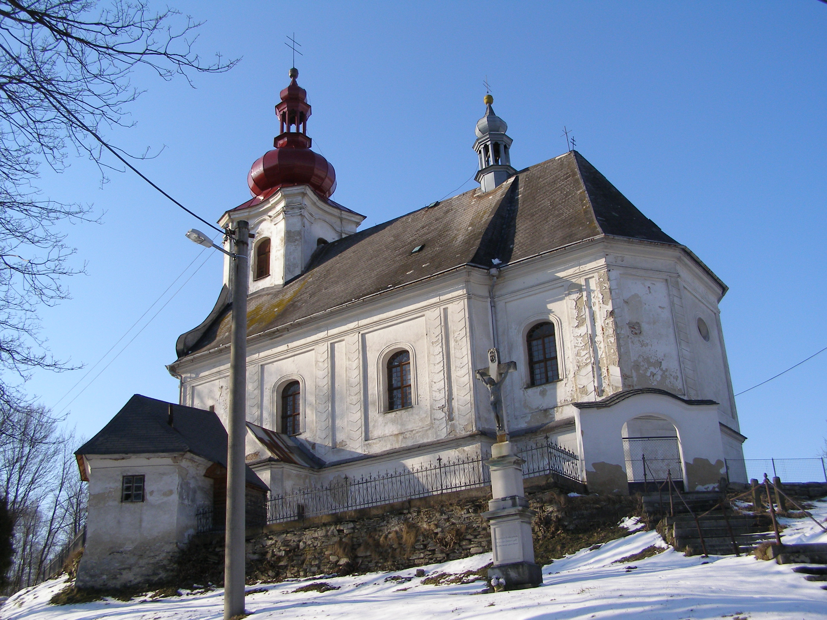 pusté žibřidovice pohled na kostel pod h.zbrojnicí